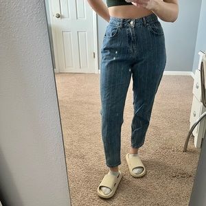 Woman’s Striped Jeans